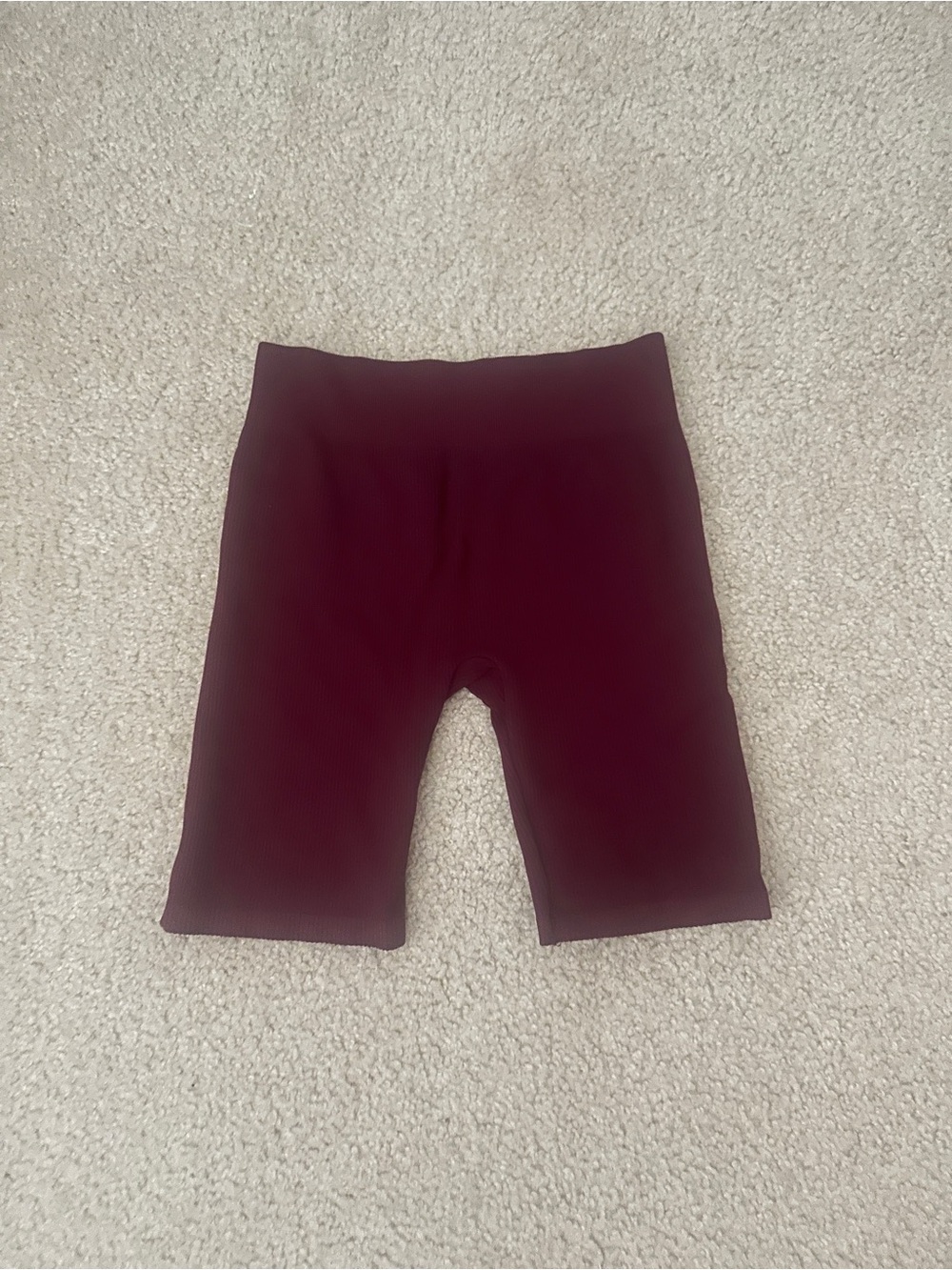 High-Rise Burgundy Bike Shorts